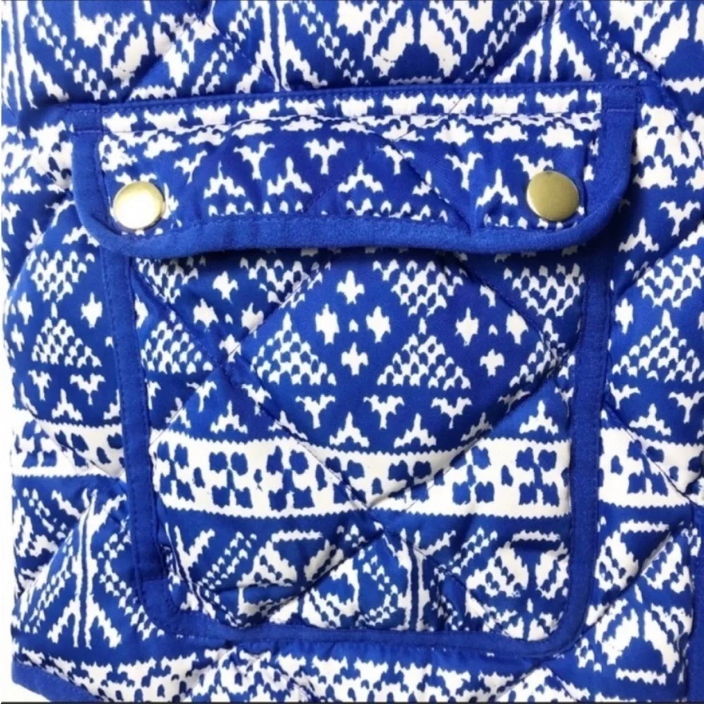 J.Crew Blue Excursion Fair Isle Puffer Vest